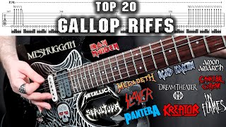 TOP 20 GALLOP GUITAR RIFFS  With Tabs [upl. by King]