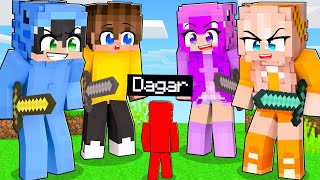 Dagar PEQUEÑO vs 4 ASESINOS en Minecraft [upl. by Trabue]