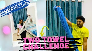 TOWEL CHALLENGEwe did itIMPOSSIBLE STUPID towel challenge [upl. by Hake979]