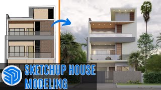 Bungalow House Design Sketchup Tutorial for Beginners [upl. by Bowman]