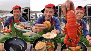 Fisherman DaGang cooked a lot of delicious seafood lobster scallops abalone octopus Enjoyable [upl. by Anelrahs382]