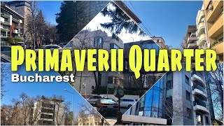 4K 🇹🇩 Primaverii Quarter  Cartierul Primaverii Bucharest  Walking Tour [upl. by Odlamur]