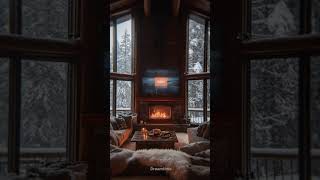 Rustic Woodland Retreat with Crackling Fireplace and Snowy Forest Views [upl. by Dnalrah]