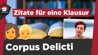 Corpus Delicti  wichtigste Zitate für eine Klausur erklärt  Corpus Delicti Abiturvorbereitung [upl. by Alorac]