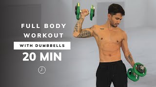 20 MIN INTENSE FULL BODY Dumbbell HIIT Workout  With Weights No Jumping No Repeat Home Workout [upl. by Ayama]