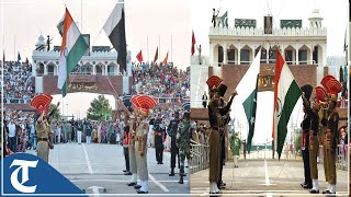 Watch Beating Retreat ceremony at AttariWagah border on the eve of Independence Day [upl. by Atrice]