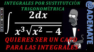 Integral por sustitución trigonométrica integral de 2x3sqrtx24 ejemplo 129 [upl. by Lednor]