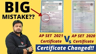 AP SET 2021 Certificate Patter and Changes  BIG Mistake [upl. by Odetta79]