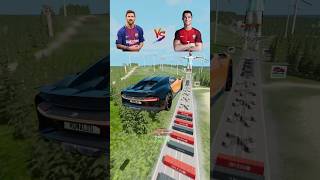 Messi Team vs Ronaldo Team Jump Challenge ⚽️ beamngdrive shorts football ronaldo messi keepup [upl. by Alyakcm]