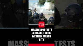 Violent Clashes In France Police Use Teargas Against Megabasin Protesters  Watch [upl. by Namsu739]