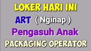 Loker Terbaru Art Telah Hadir ll Lowongan Kerja Hari Ini [upl. by Yreffej]