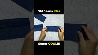 Making a bifold wallet from old jeans  Old Jeans Idea shorts oldjeansreuse diy [upl. by Ahseinod893]