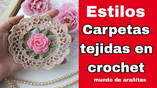 CARPETAS redondas tejidas en crochet  Estilos 2023 [upl. by Dory]