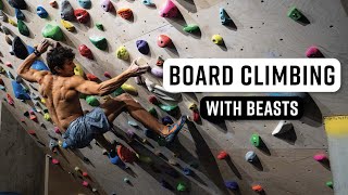 Board Climbing with Beasts • Setting and training with Aidan and Jim [upl. by Onifled]