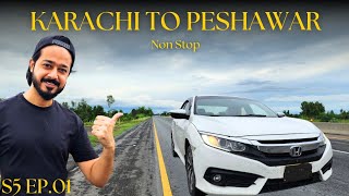 Karachi to Peshawar in Honda CIVIC  Road Trip in Heavy Rain ⛈️  PAKISTAN ROAD TRIP 🇵🇰 S5 EP01 [upl. by Gudren]