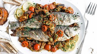 Whole Roasted Branzino with Family Caponata Recipe [upl. by Irreg252]