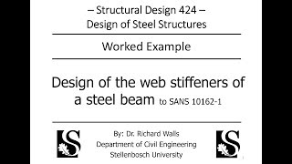 Steel Design  BendingShear  Design of web stiffeners  SD424 [upl. by Sargent]