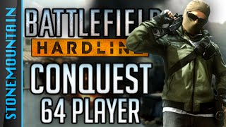 Battlefield Hardline Beta 64 Player Conquest Gameplay  YouTubers Vs Game Devs [upl. by Anceline]