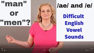 How to pronounce quotMANquot versus quotMENquot ae and e Confusing American vowel sounds Accurate English [upl. by Dahs]