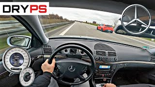 MercedesBenz E 200 W211  TOP SPEED DRIVE ON GERMAN AUTOBAHN  POV [upl. by Okime]