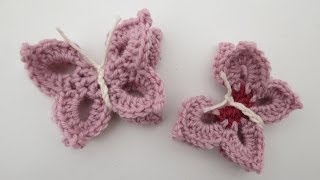 Schmetterling häkeln  Anleitung  Crochet Butterfly eng sub [upl. by Naic]