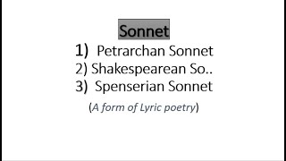 Sonnets and its types in English Literature  History of Sonnets [upl. by Wooster267]