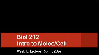 CSULB Spring 2024 Biol 212  Week 15 Lecture 1 [upl. by Brad]