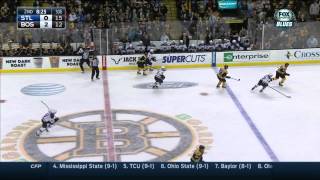 Torey Krug wrist shot goal 20 St Louis Blues vs Boston Bruins Nov 18 2014 NHL [upl. by Ennaul]