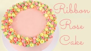 Ribbon Rose Buttercream Cake  COLLAB HANIELAS AND CAKE STYLE [upl. by Jessica906]