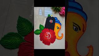 easy Ganpati bappa rangoli designs  ganesh chaturthi rangoli designs  ganesh jayanti rangoli [upl. by Ahsuoj516]