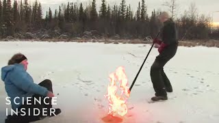 Why You Can Light These Frozen Lakes On Fire [upl. by Yelats]