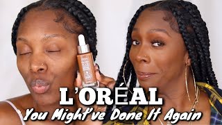 LOREAL TINTED SERUM FOUNDATION FOR DARK SKIN  First Impression  Wear Test  thefashionceesta [upl. by Areikahs]