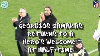 Georgios Samaras Returns To A Heros Welcome At HalfTime  Celtic 2  Atletico Madrid 2 [upl. by Anekam]