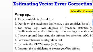 EViews10 Estimate and Interpret VECM 2 var vecm causality lags Johansen innovations [upl. by Whitehurst]