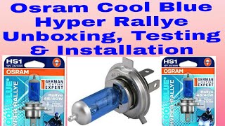 Osram Cool Blue Hyper Rallye Headlight bulb Unboxing installation amp Testing Hindi [upl. by Aniuqahs]