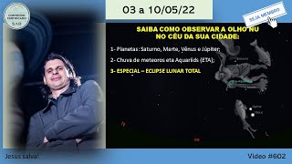 03 a 1005 EXPLICAÇÕES ECLIPSE DE 150522 e como observar a chuva de meteoros eta Aquariids [upl. by Lampert]