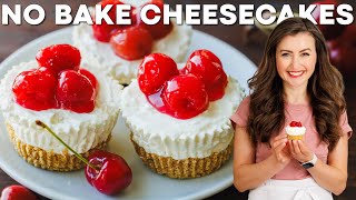 No Bake Mini Cheesecakes Recipe  Homemade Cherry Topping [upl. by Valtin12]