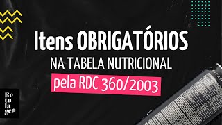 Itens OBRIGATÓRIOS na tabela nutricional de alimentos [upl. by Elyod356]