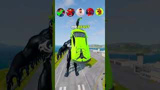 🚘CR7 vs Messi vs SpiderMan vs Venom Characters beamngdrive shorts football marvel ronaldo [upl. by Weibel]