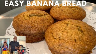 🍌 SIMPLE BANANA BREAD RECIPE NO FAIL EASY FAST MOIST 🍌 NO long list ingredients [upl. by Isej]