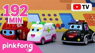 TV for Kids 🚨 Veo Veo🚨 Police Car Compilation  3 HOURS of BEST Car Songs  Pinkfong Car Story [upl. by Zelde]