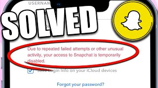 How to Fix Snapchat Temporarily Disabled Updated Guide  2024 [upl. by Sirraj]