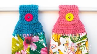 HOW to CROCHET TOWEL HOLDER  Topper for Kitchen Towels by Naztazia [upl. by Horatius]