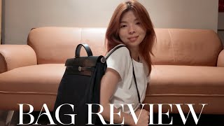 Bag Review  HERMES Herbag Backpack 31 in black canvas and silver hardware [upl. by Guod]