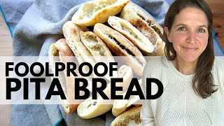 Simple Homemade Pita Bread Recipe [upl. by Ogires]