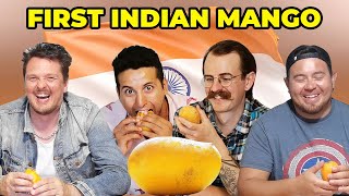 Foreigners Try Indian MANGO for The First Time  EATING In INDIAN STYLE [upl. by Anthea]