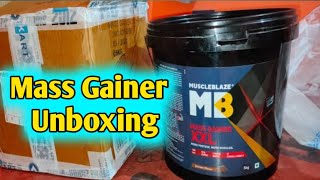 Muscle BlazeMass Gainer XXL 5Kg  Unboxing Review chocolate flavour [upl. by Wilma]