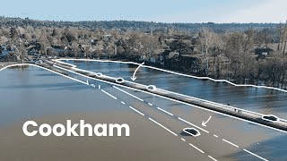 Cookham FLOOD  Cookham UK  4K Drone [upl. by Namrej]