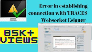 Solved Error in establishing connection with TRACES Websocket Esigner in Hindi [upl. by Dowski297]