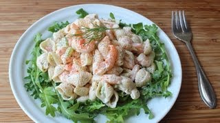 Shrimp amp Pasta Shells Salad  Cold Macaroni Salad with Shrimp Recipe [upl. by Ofelia]